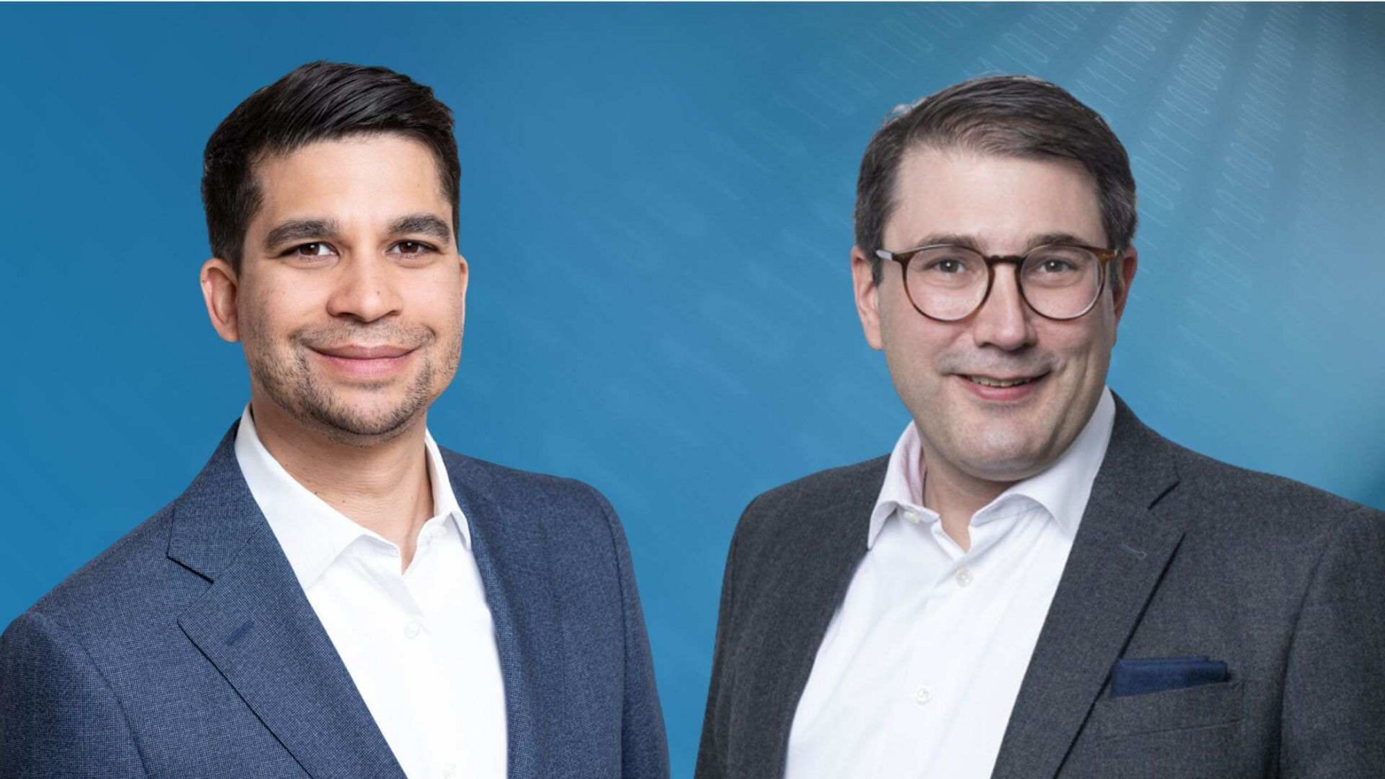 Peter Meier (Solution Engineer «MyWebDepot» bei SOBACO Solutions AG) und  Dr. Simon Alioth (Executive Vice President OpenWealth Association), (v.l.n.r.)